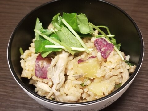 失敗しない&簡単　さつまいもときのこの炊き込みご飯